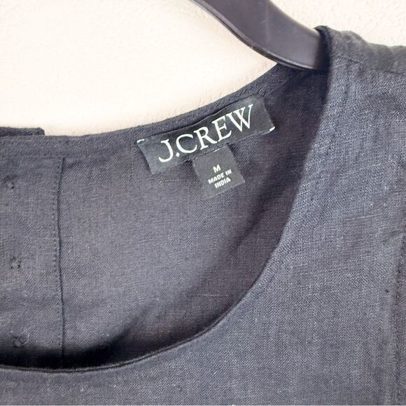 J. Crew Y2K Linen A Line Mini Dress Size Medium Artsy lagenlook Boho Babydoll - Picture 2 of 6